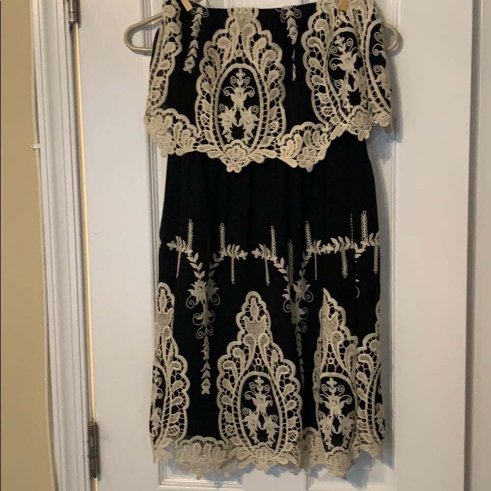 NWT black strapless dress